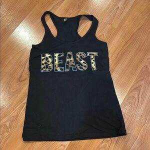 Black Graphic Sleeveless Tank Top